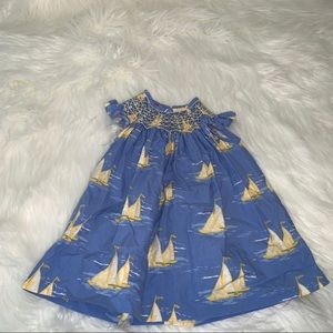 Smocked dress - sailboats - 6 months